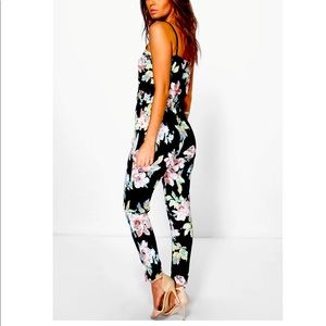 Floral Print Cami Wrap Strappy Jumpsuit by boohoo